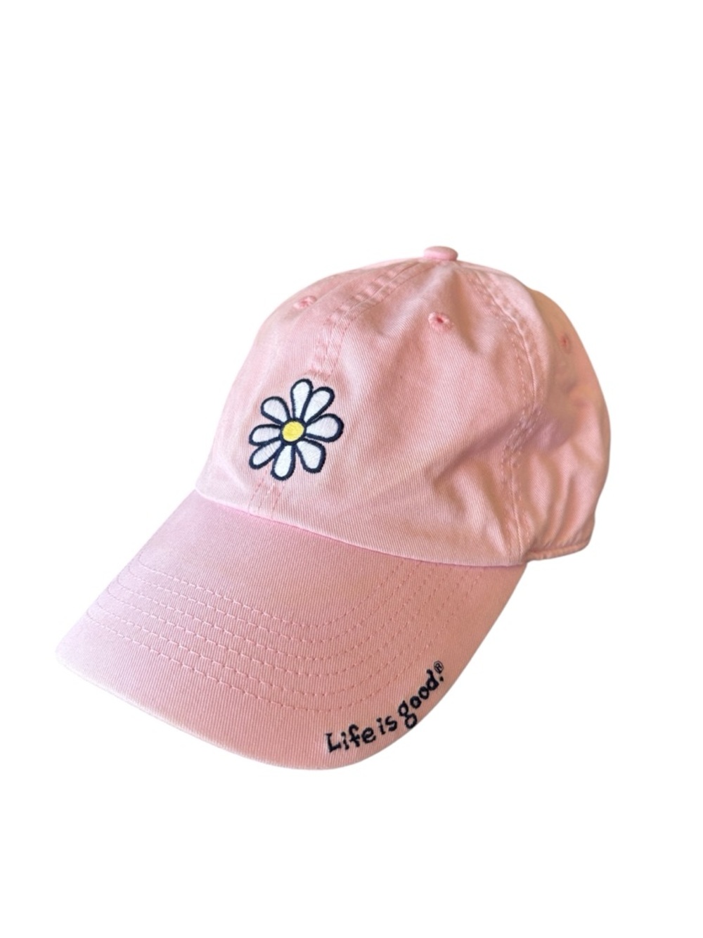 Life is Good Pink Daisy Canvas Baseball Chill Cap Adjustable Strap Size OS‎